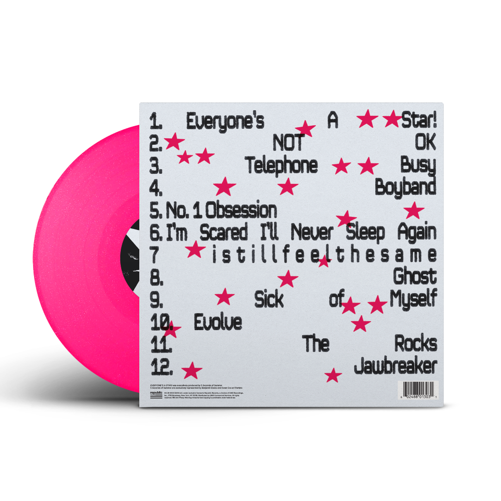 EVERYONE'S A STAR! Hot Pink Glitter Vinyl back