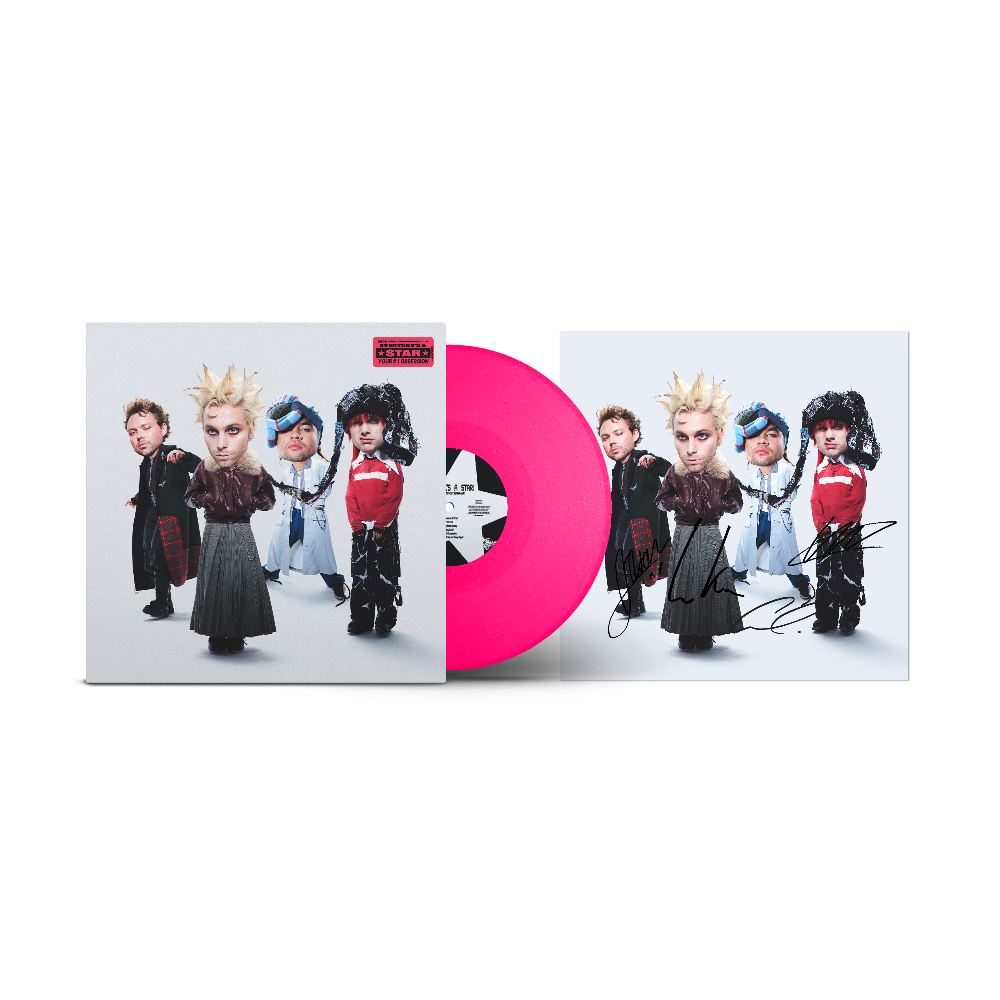 EVERYONE'S A STAR! Hot Pink Glitter Vinyl + LP Sized Signed Art Card